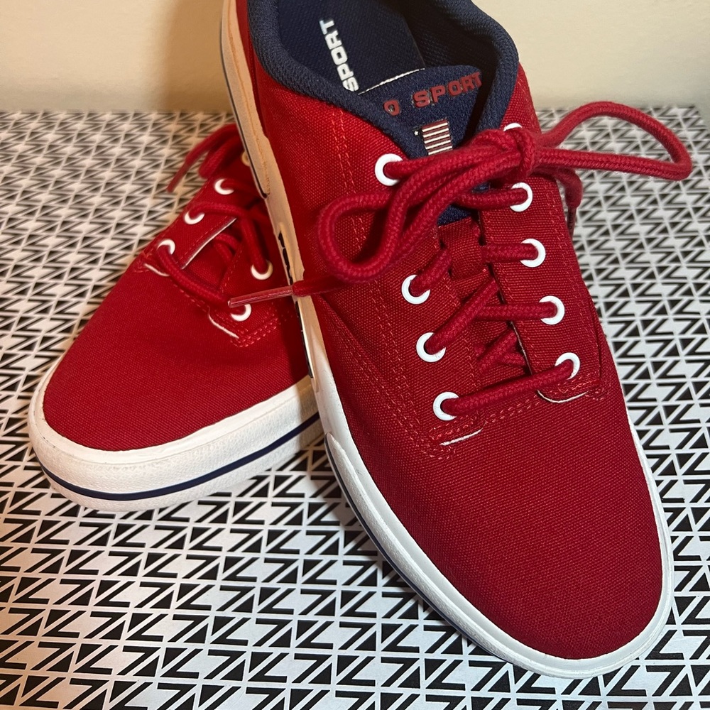 POLO SPORT Red Canvas Shoes